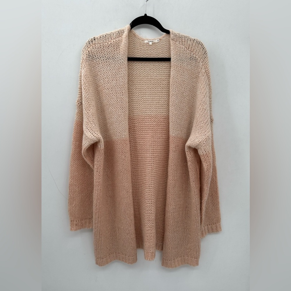TULAROSA mohair/wool knit open peach soft wardrobe staple luxurious cardigan L